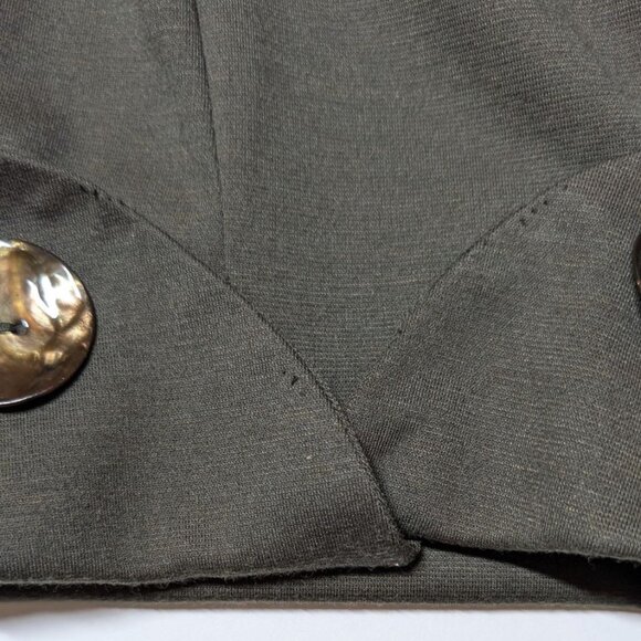 Olive Ponte Retro Jacket NWT Womens S/M Lagenlook Oversized by Staples - Picture 7 of 7